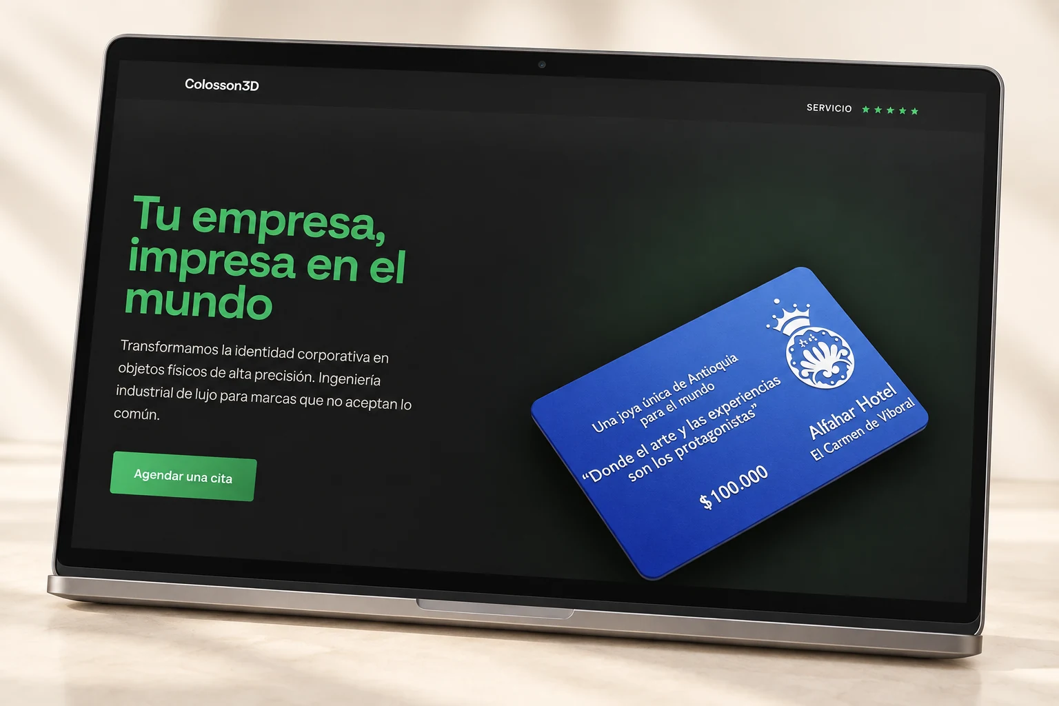 Presentación del sitio Colosson3D para empresas y fabricación corporativa